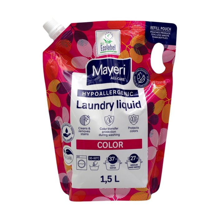 Гель для прання для кольорових речей гіпоалергенний Mayeri 1,5 л (37 прань) (запаска)